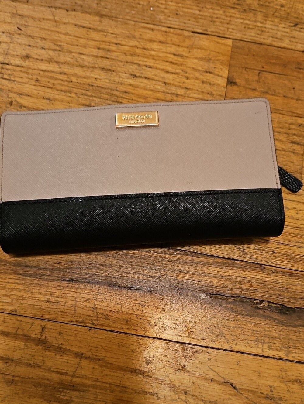 Kate Spade New York two-tone colorblock Saffiano leather wallet